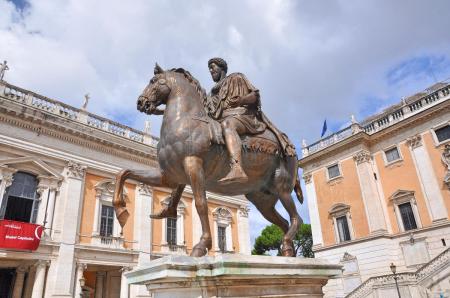 Emperor Marcus Aurelius at Campdoglio Piazza in Rome. Photo by Leon Mauldin.