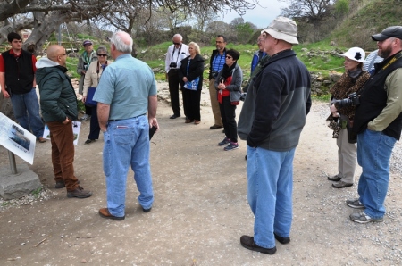 Our guide Orhan instructing group regarding ancient Troy. Photo by Leon Mauldin.