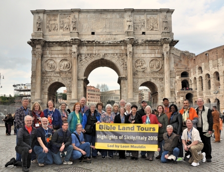 Group photo at Colosseum in Rome.