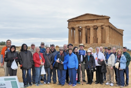 Mauldin Group photo at Temple of Concordia at Agrigento.