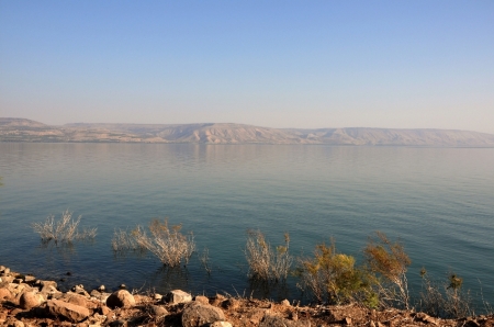 Sea of Galilee, looking east from Capernaum. Photo by Leon Mauldin.